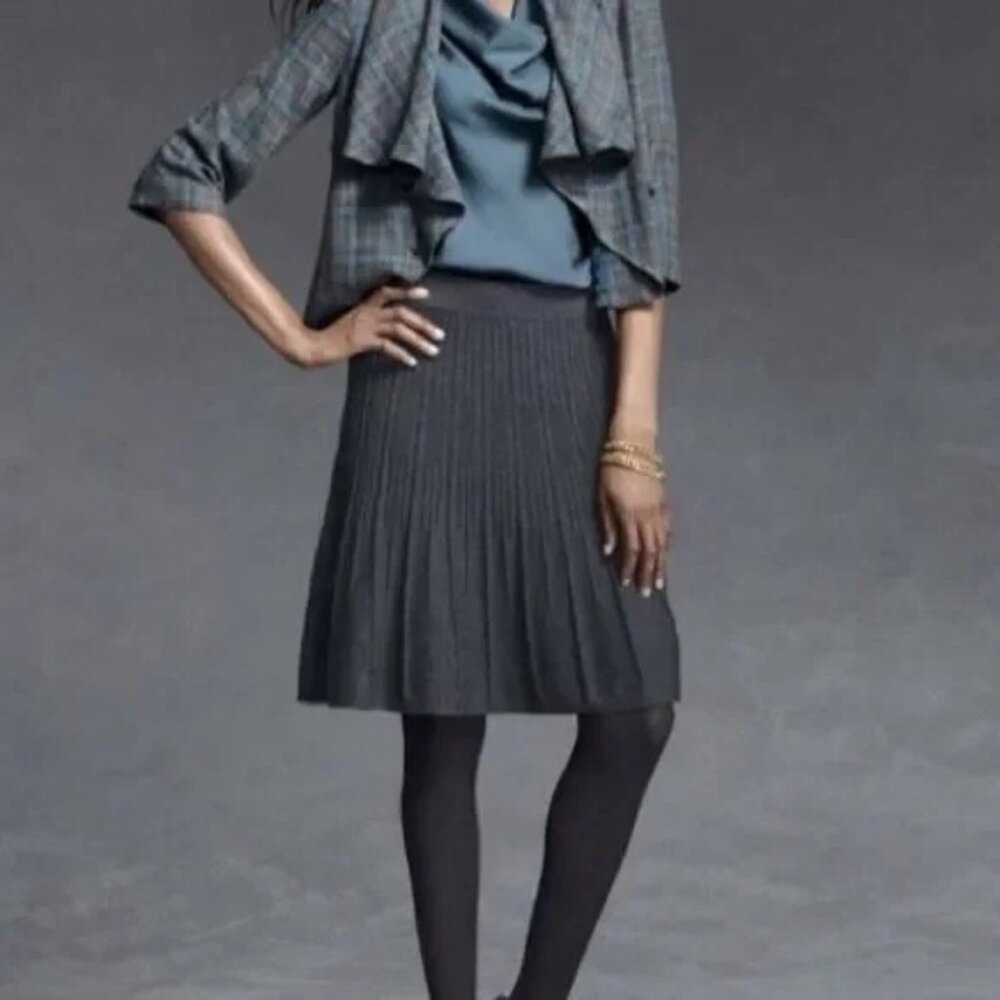 CAbi Black skirt M Vogue Ribbed Circle Sweater Skirt style #503